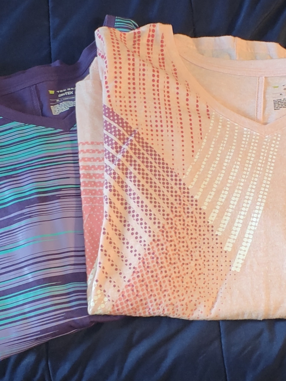 Tek Gear Peach and Purple Women's  Short Sleeve Tees Size XL